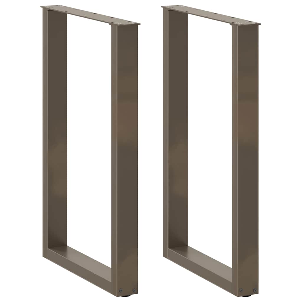 Gambe per tavolo da bar a forma di U 2 pz in acciaio naturale 60x(90-91) cm