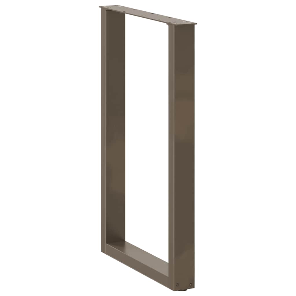 Gambe per tavolo da bar a forma di U 2 pz in acciaio naturale 60x(90-91) cm