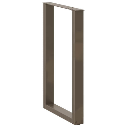 Gambe per tavolo da bar a forma di U 2 pz in acciaio naturale 60x(90-91) cm