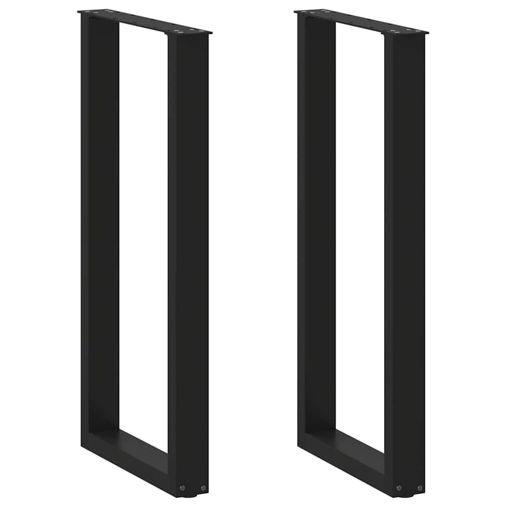 Gambe per tavolo da bar a forma di U 2 pz nere 40x(100-101) cm in acciaio