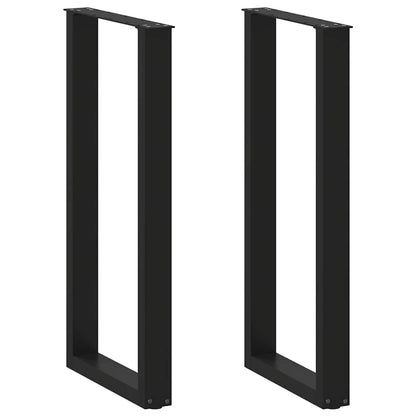 Gambe per tavolo da bar a forma di U 2 pz nere 40x(100-101) cm in acciaio