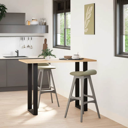 Gambe per tavolo da bar a forma di U 2 pz nere 40x(100-101) cm in acciaio