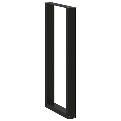 Gambe per tavolo da bar a forma di U 2 pz nere 40x(100-101) cm in acciaio
