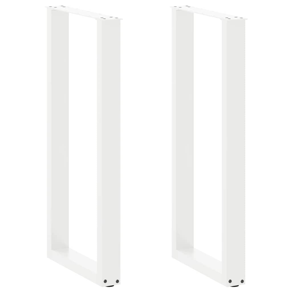 Gambe per tavolo da bar a forma di U 2 pz bianche 40x(100-101) cm in acciaio