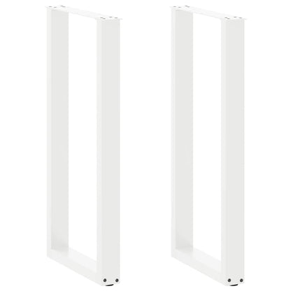 Gambe per tavolo da bar a forma di U 2 pz bianche 40x(100-101) cm in acciaio