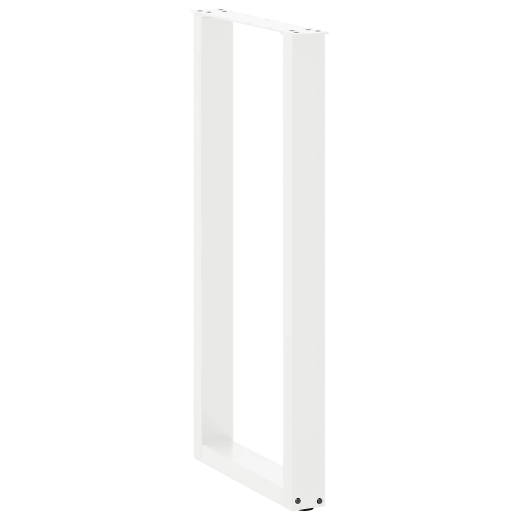 Gambe per tavolo da bar a forma di U 2 pz bianche 40x(100-101) cm in acciaio