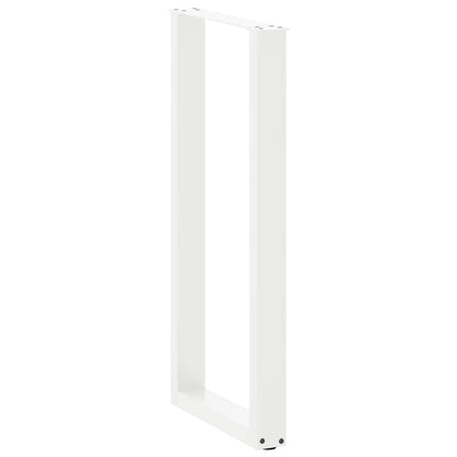 Gambe per tavolo da bar a forma di U 2 pz bianche 40x(100-101) cm in acciaio