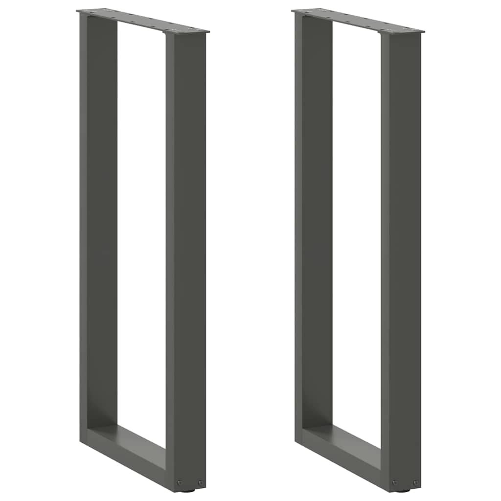 Gambe per tavolo da bar a forma di U 2 pz Antracite 40x(100-101) cm Acciaio