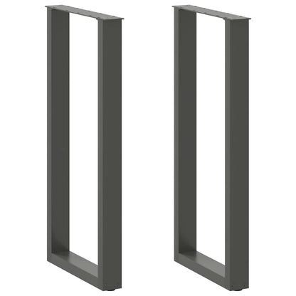 Gambe per tavolo da bar a forma di U 2 pz Antracite 40x(100-101) cm Acciaio