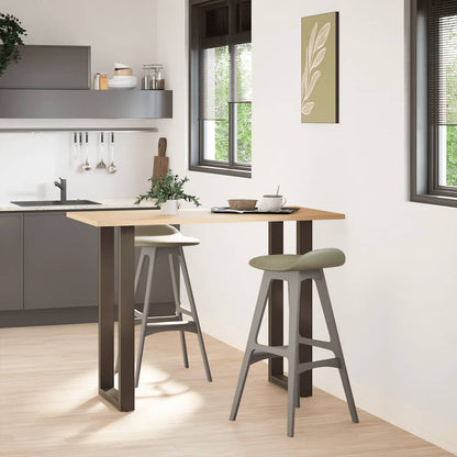Gambe per tavolo da bar a forma di U 2 pz in acciaio naturale 40x(100-101) cm