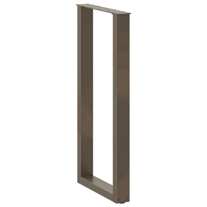 Gambe per tavolo da bar a forma di U 2 pz in acciaio naturale 40x(100-101) cm