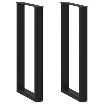 Gambe per tavolo da bar a forma di U 2 pz nere 50x(100-101) cm in acciaio