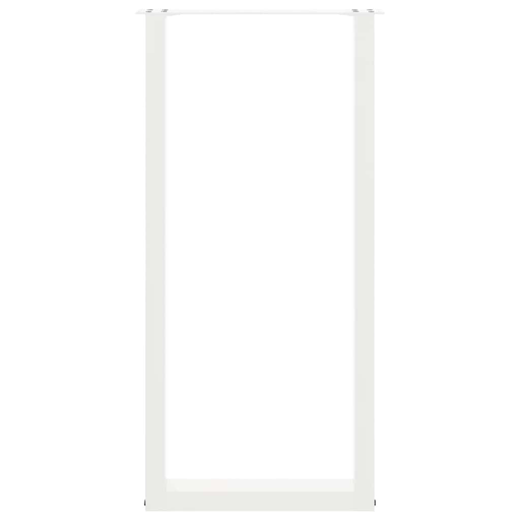 Gambe per tavolo da bar a forma di U 2 pz bianche 50x(100-101) cm in acciaio