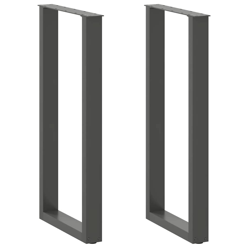 Gambe per tavolo da bar a forma di U 2 pz Antracite 50x(100-101) cm Acciaio