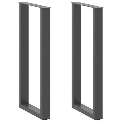 Gambe per tavolo da bar a forma di U 2 pz Antracite 50x(100-101) cm Acciaio