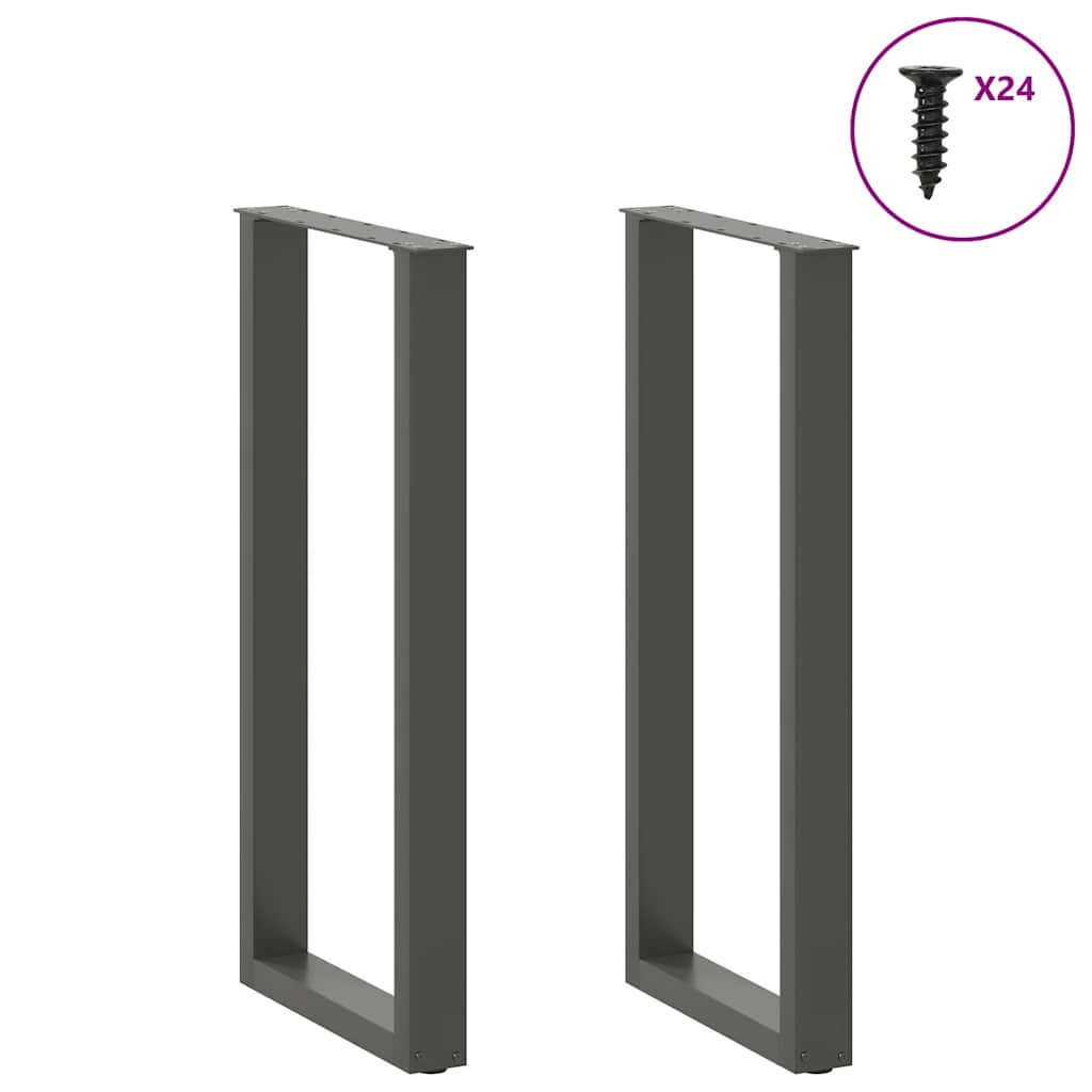 Gambe per tavolo da bar a forma di U 2 pz Antracite 50x(100-101) cm Acciaio