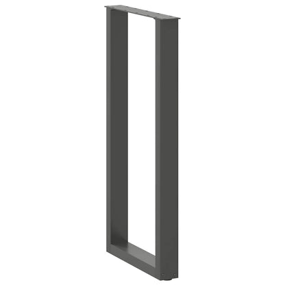 Gambe per tavolo da bar a forma di U 2 pz Antracite 50x(100-101) cm Acciaio