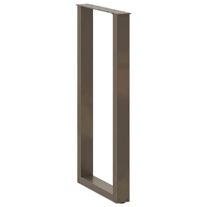 Gambe per tavolo da bar a forma di U 2 pz in acciaio naturale 50x(100-101) cm