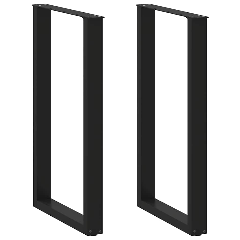 Gambe per tavolo da bar a forma di U 2 pz nere 60x(100-101) cm in acciaio