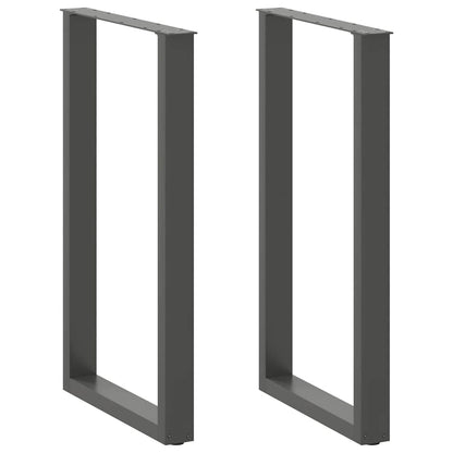 Gambe per tavolo da bar a forma di U 2 pz Antracite 60x(100-101) cm Acciaio