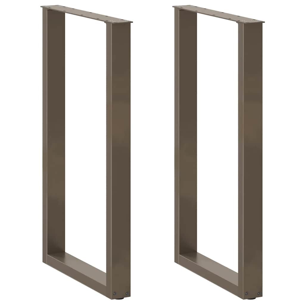 Gambe per tavolo da bar a forma di U 2 pz in acciaio naturale 60x(100-101) cm
