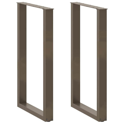 Gambe per tavolo da bar a forma di U 2 pz in acciaio naturale 60x(100-101) cm