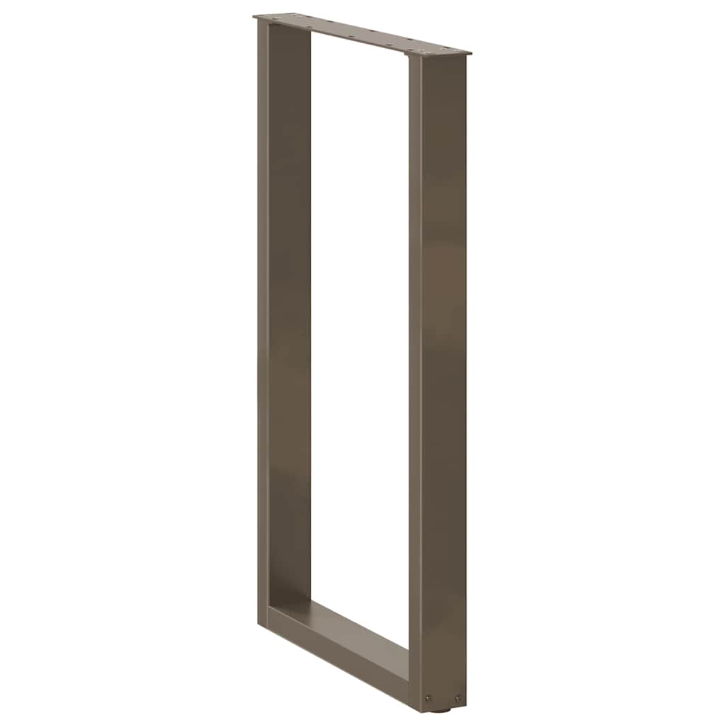 Gambe per tavolo da bar a forma di U 2 pz in acciaio naturale 60x(100-101) cm