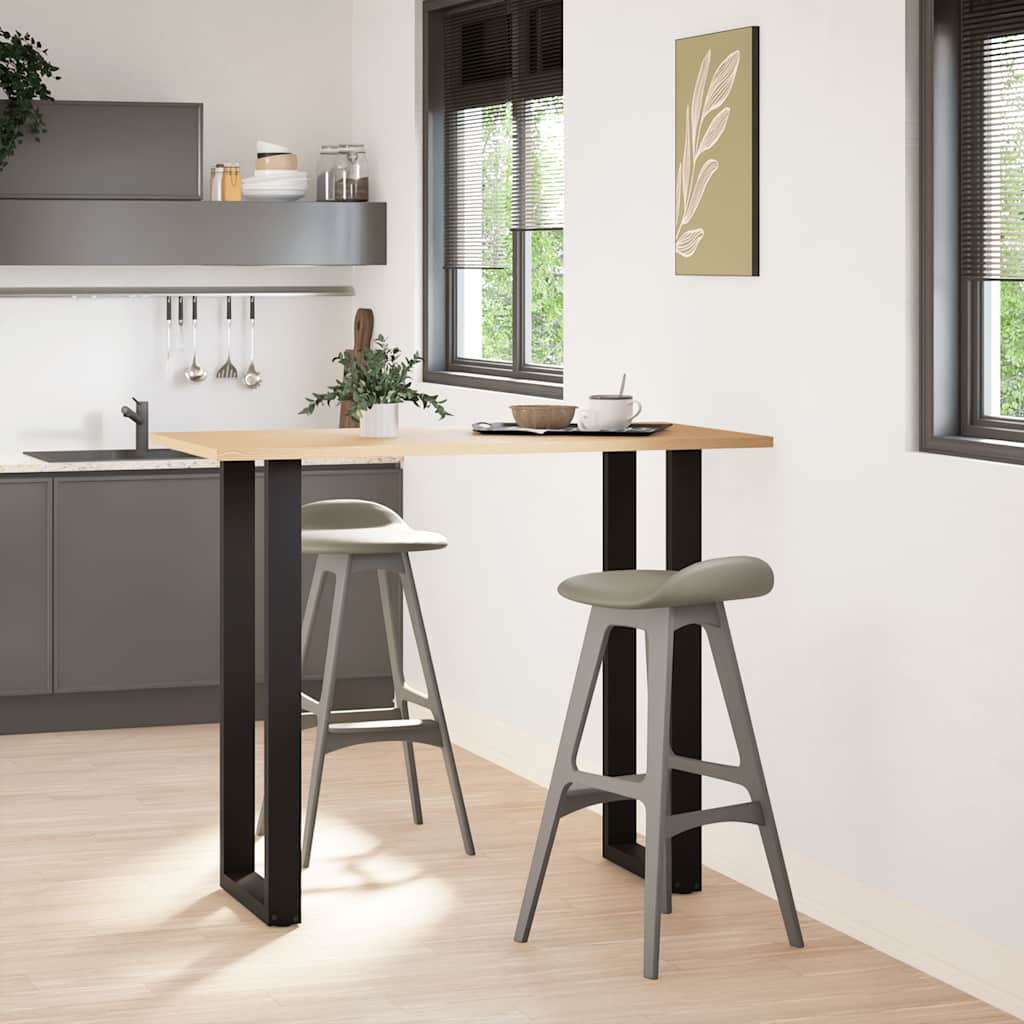 Gambe per tavolo da bar a forma di U 2 pz nere 40x(110-111) cm in acciaio