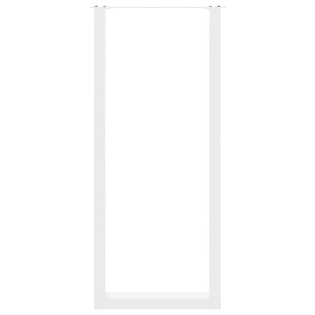 Gambe per tavolo da bar a forma di U 2 pz bianche 40x(110-111) cm in acciaio
