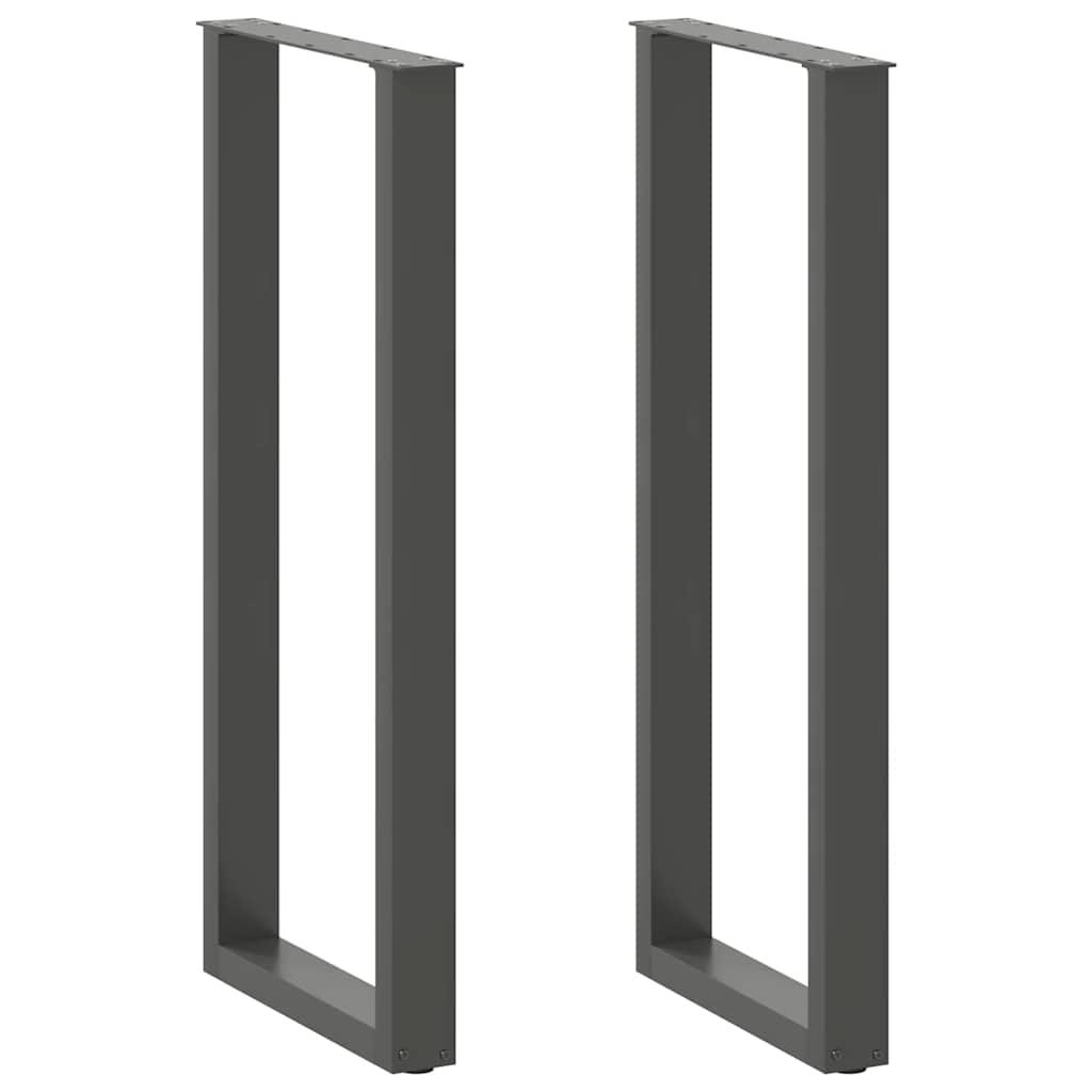 Gambe per tavolo da bar a forma di U 2 pz Antracite 40x(110-111) cm Acciaio