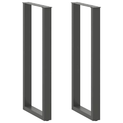 Gambe per tavolo da bar a forma di U 2 pz Antracite 40x(110-111) cm Acciaio