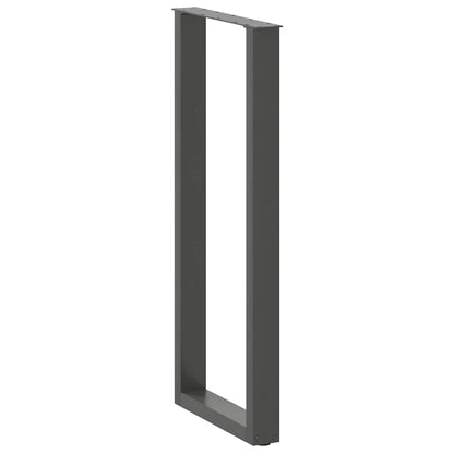Gambe per tavolo da bar a forma di U 2 pz Antracite 40x(110-111) cm Acciaio