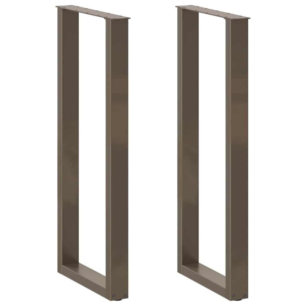 Gambe per tavolo da bar a forma di U 2 pz in acciaio naturale 40x(110-111) cm