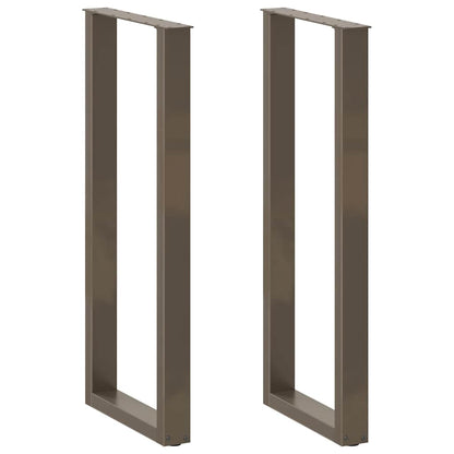 Gambe per tavolo da bar a forma di U 2 pz in acciaio naturale 40x(110-111) cm
