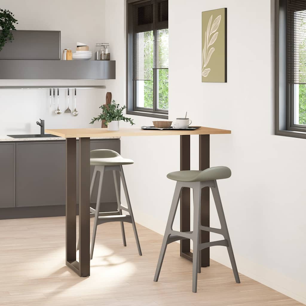 Gambe per tavolo da bar a forma di U 2 pz in acciaio naturale 40x(110-111) cm