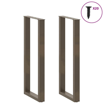 Gambe per tavolo da bar a forma di U 2 pz in acciaio naturale 40x(110-111) cm
