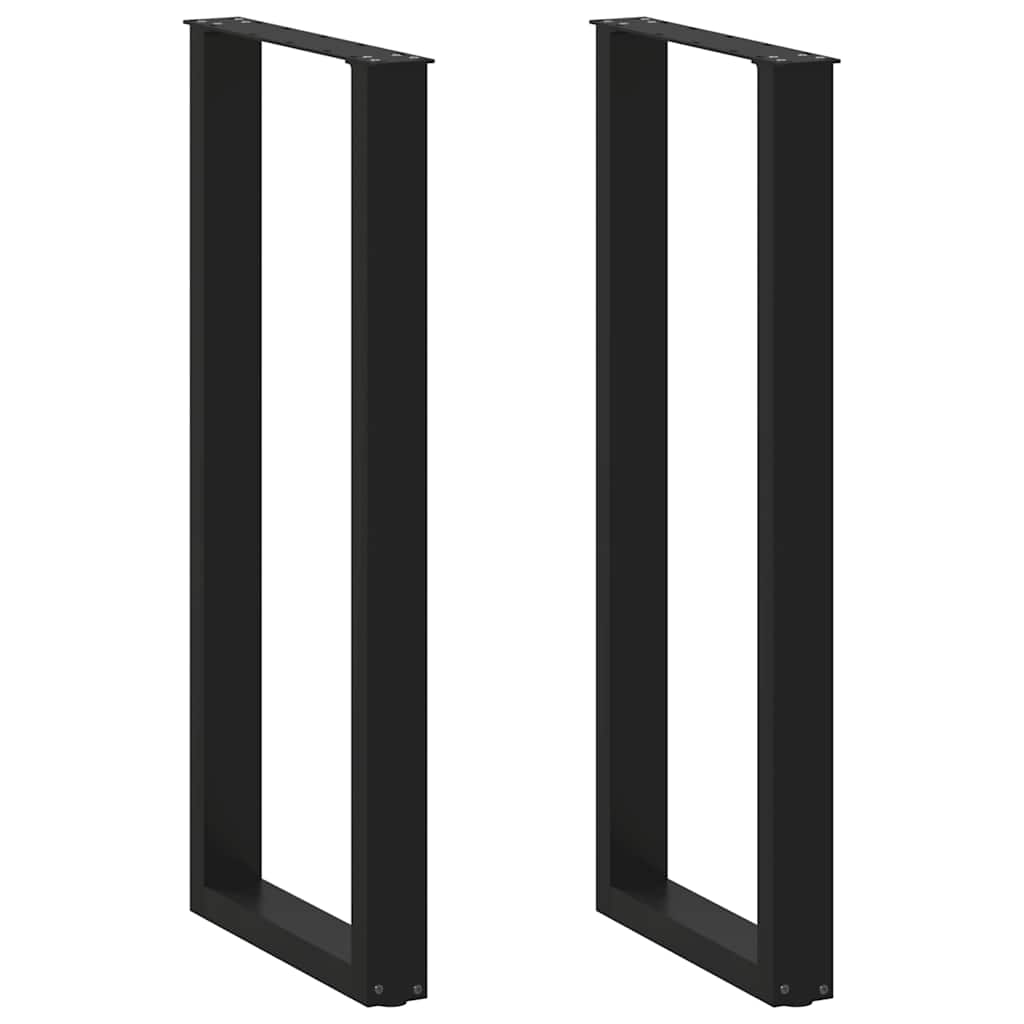 Gambe per tavolo da bar a forma di U 2 pz nere 50x(110-111) cm in acciaio
