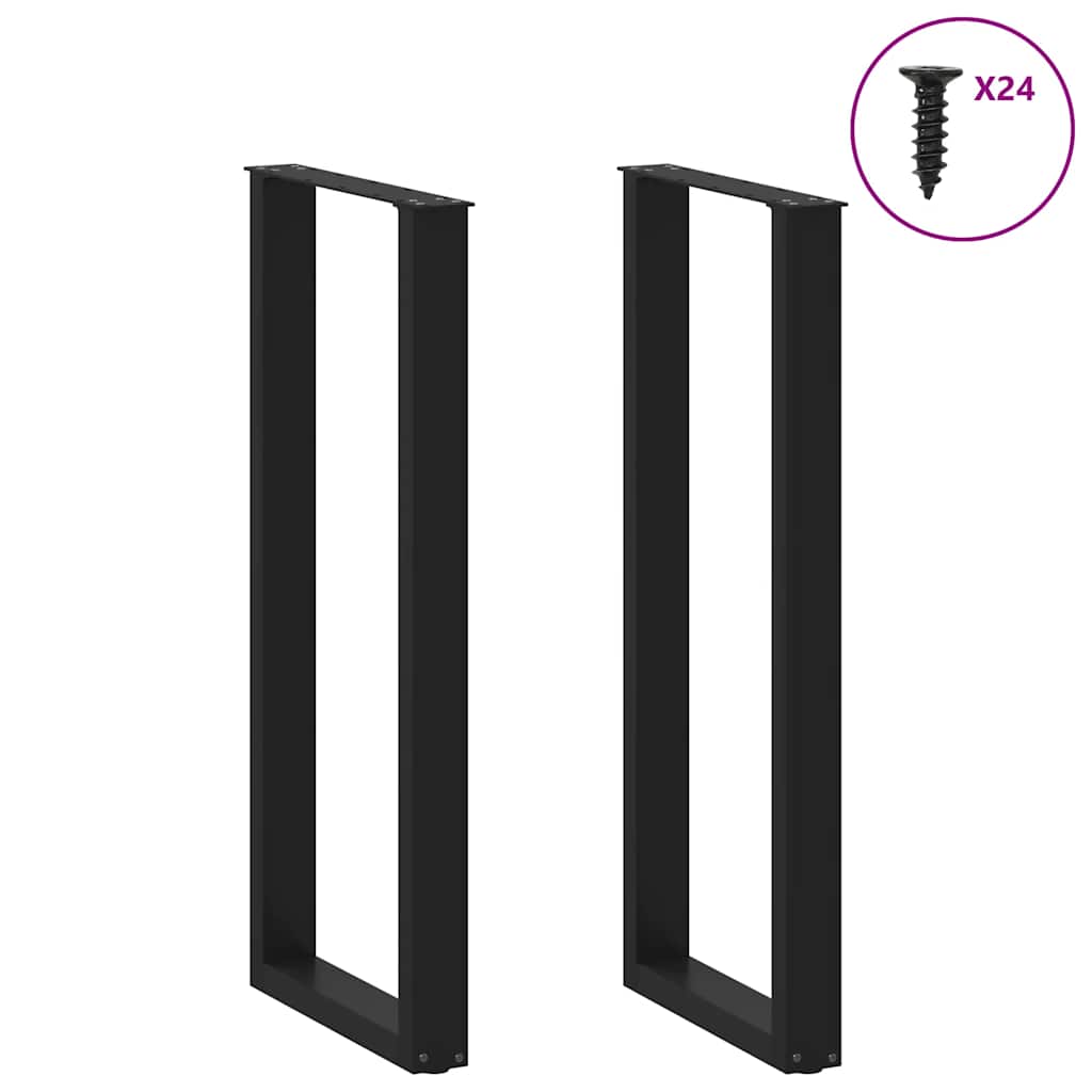 Gambe per tavolo da bar a forma di U 2 pz nere 50x(110-111) cm in acciaio