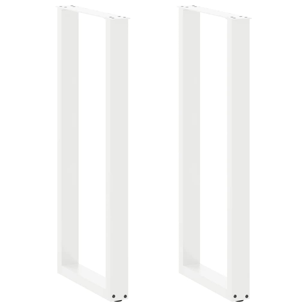 Gambe per tavolo da bar a forma di U 2 pz bianche 50x(110-111) cm in acciaio