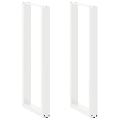 Gambe per tavolo da bar a forma di U 2 pz bianche 50x(110-111) cm in acciaio