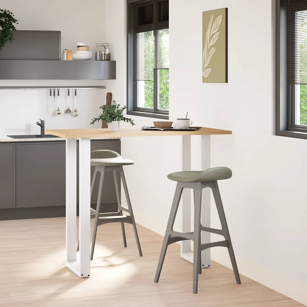 Gambe per tavolo da bar a forma di U 2 pz bianche 50x(110-111) cm in acciaio
