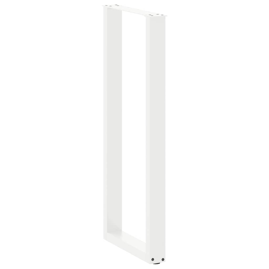 Gambe per tavolo da bar a forma di U 2 pz bianche 50x(110-111) cm in acciaio