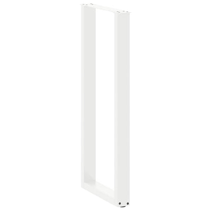 Gambe per tavolo da bar a forma di U 2 pz bianche 50x(110-111) cm in acciaio
