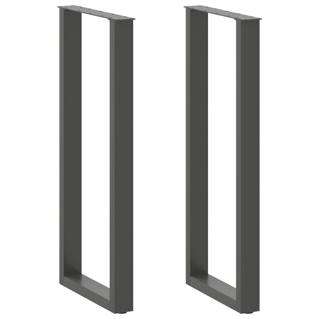 Gambe per tavolo da bar a forma di U 2 pz Antracite 50x(110-111) cm Acciaio