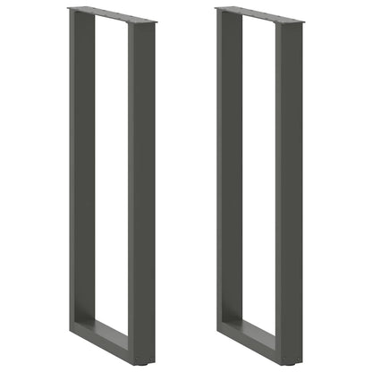 Gambe per tavolo da bar a forma di U 2 pz Antracite 50x(110-111) cm Acciaio