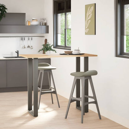 Gambe per tavolo da bar a forma di U 2 pz Antracite 50x(110-111) cm Acciaio