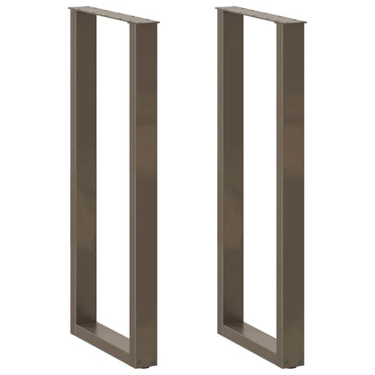 Gambe per tavolo da bar a forma di U 2 pz in acciaio naturale 50x(110-111) cm