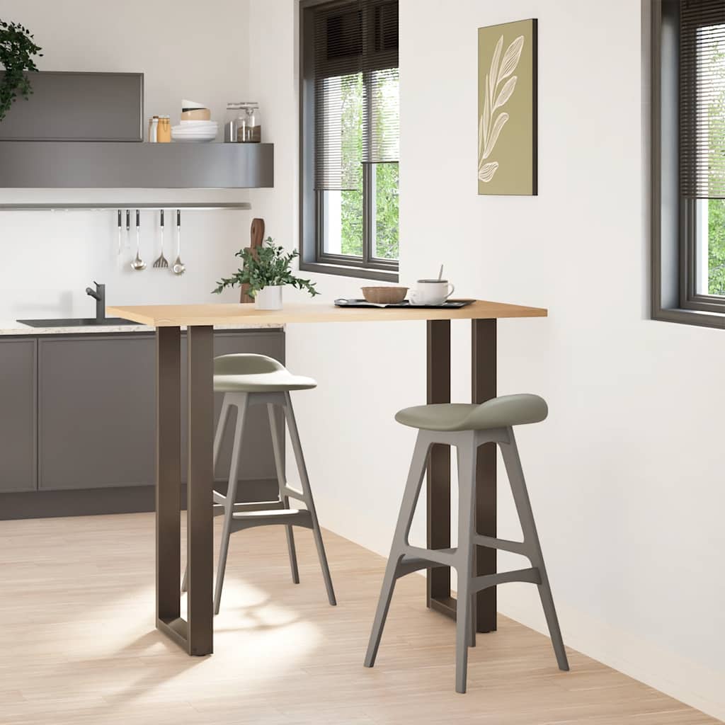 Gambe per tavolo da bar a forma di U 2 pz in acciaio naturale 50x(110-111) cm