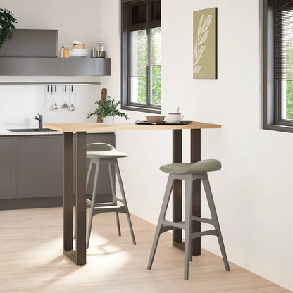 Gambe per tavolo da bar a forma di U 2 pz in acciaio naturale 50x(110-111) cm