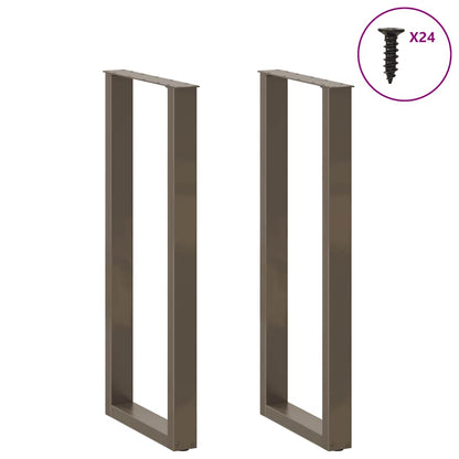 Gambe per tavolo da bar a forma di U 2 pz in acciaio naturale 50x(110-111) cm